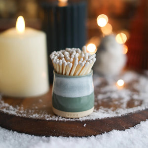 Sage Green Glosters Handmade Match Pot