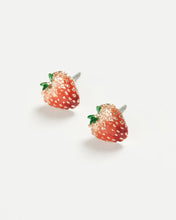 Load image into Gallery viewer, Enamel Strawberry stud earrings
