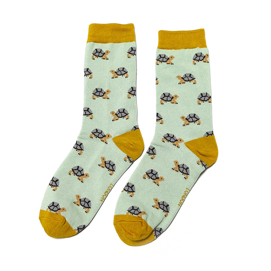 Ladies bamboo socks Turtles duck egg