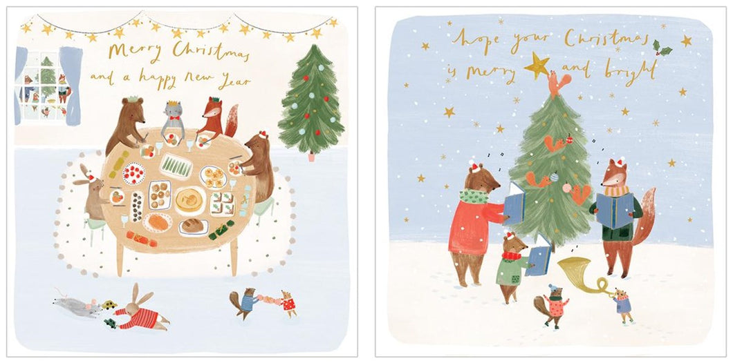 Cosy Christmas wallet - pack of 10 cards