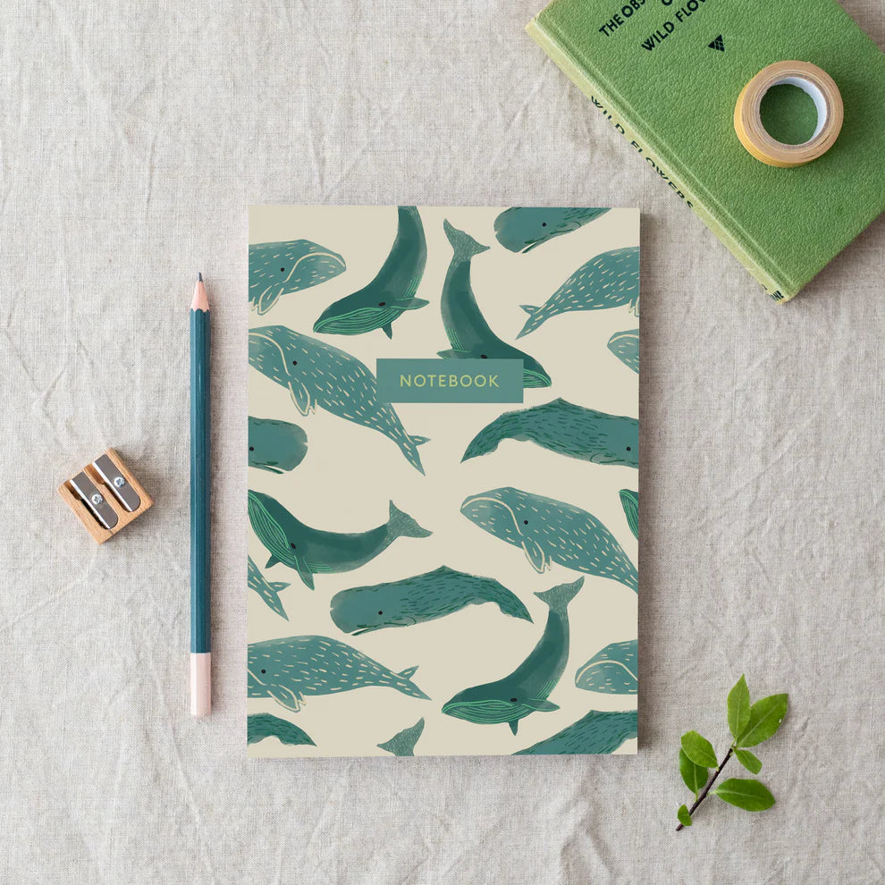 Whale Lay Flat Notebook A5