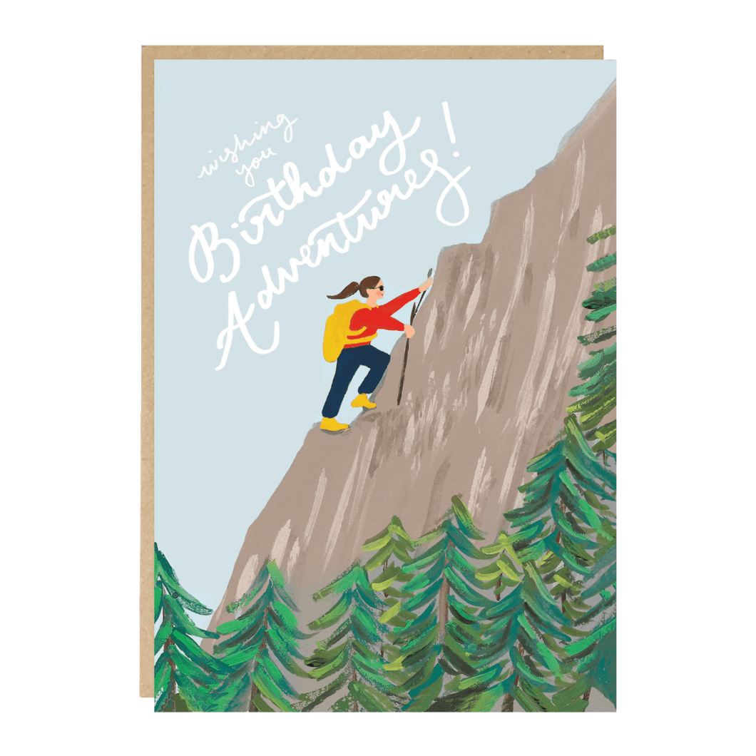 CHARLIE 'Birthday Adventures' Hiking Woman Card