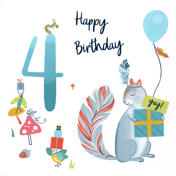4 Happy Birthday squirrel