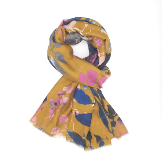 Autumn Foliage Mustard Scarf