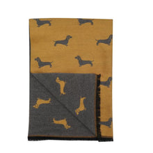 Load image into Gallery viewer, Sausage Dog Scarf in mustard yellow

