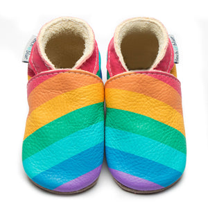 Inch Blue Shoes - Rainbow Stripes