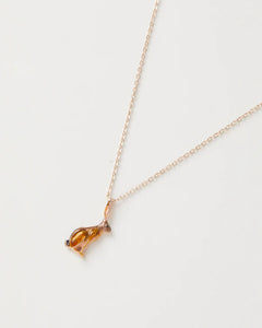 Enamel Hare short rose gold necklace