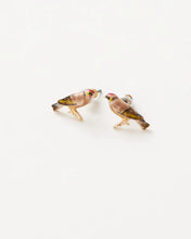 Load image into Gallery viewer, Enamel goldfinch stud earrings
