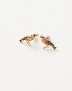 Enamel goldfinch stud earrings