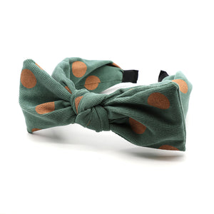 Green mix large bow headband