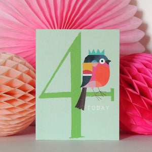 Age 4 bird mini card