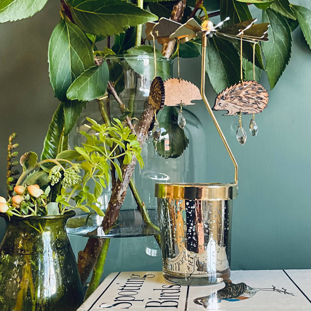 Candle Carousel with Hedgehog Decorations