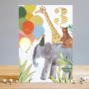 3rd Birthday Animals card