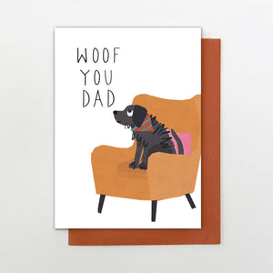 Woof You Dad - Father's Day card dog