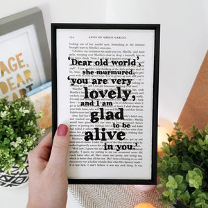 Dear Old World - book page print
