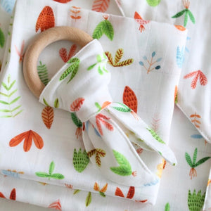 Wooden Teething Ring - Foliage