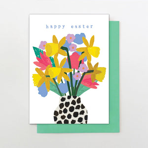 Easter vase daffodils card