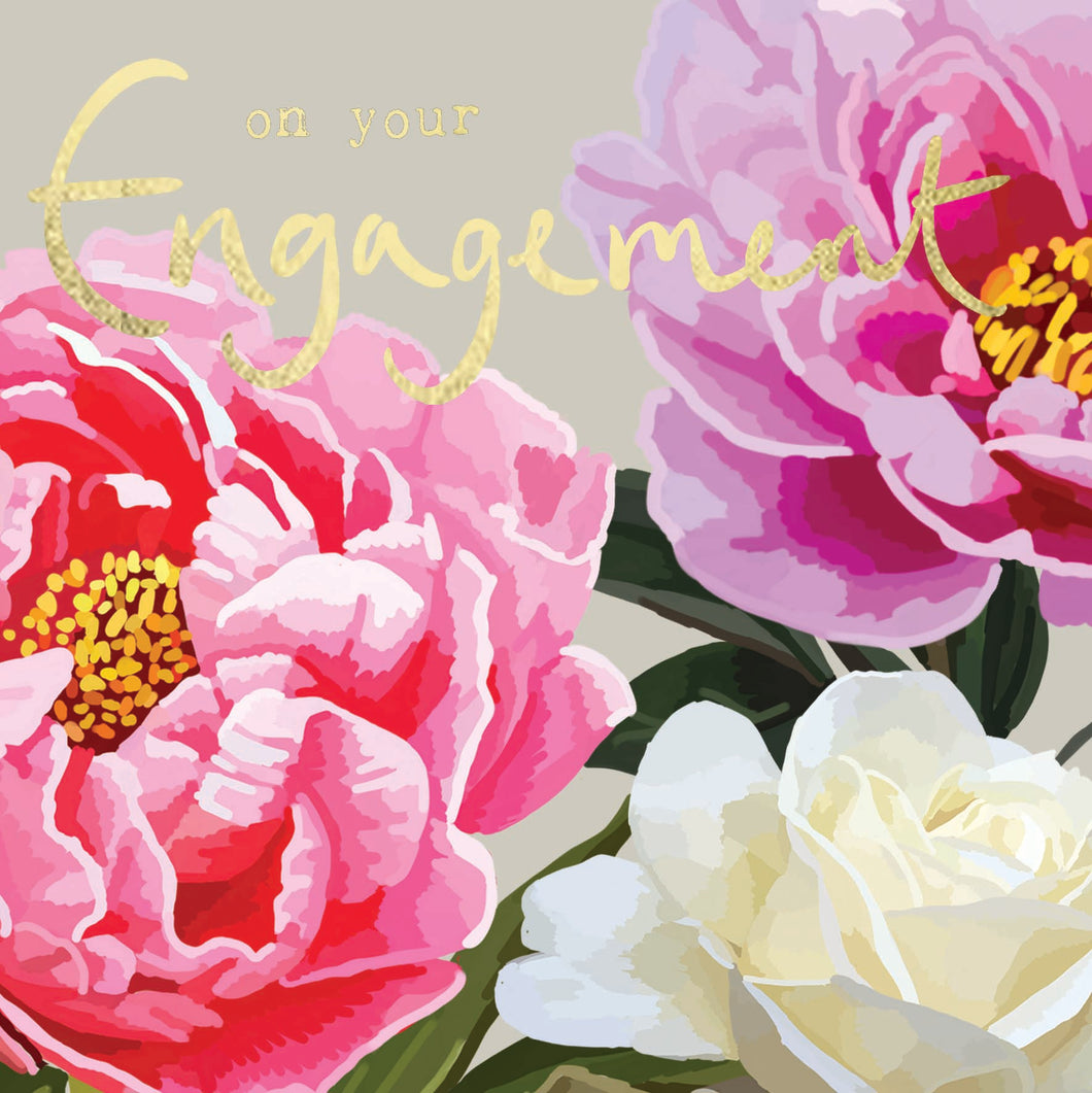 On Your Engagement Peonies card
