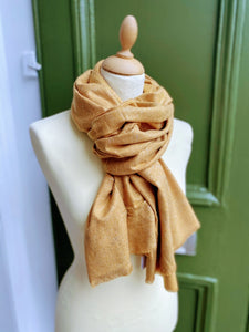 Mustard yellow and gold scarf