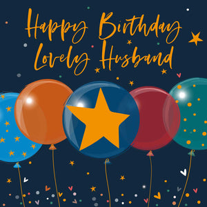 Happy Birthday Lovely Husband - balloons