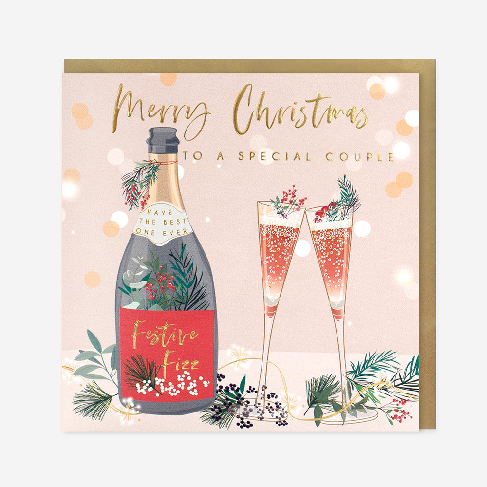 Special Couple Luxury Christmas Card festive fizz