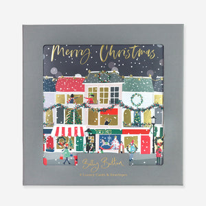 Luxury Christmas cards box of 10 - Christmas street scene