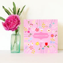 Load image into Gallery viewer, Congratulations card pink floral
