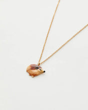 Load image into Gallery viewer, Enamel Hedgehog short gold necklace
