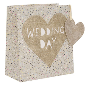 Gift Bag medium - Wedding gold heart