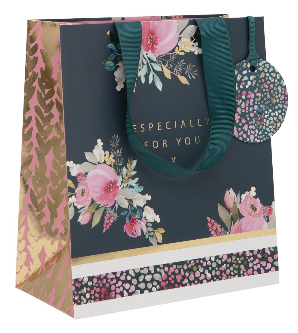 Gift bag Medium navy floral