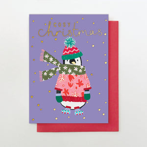 Christmas Card- cosy penguin