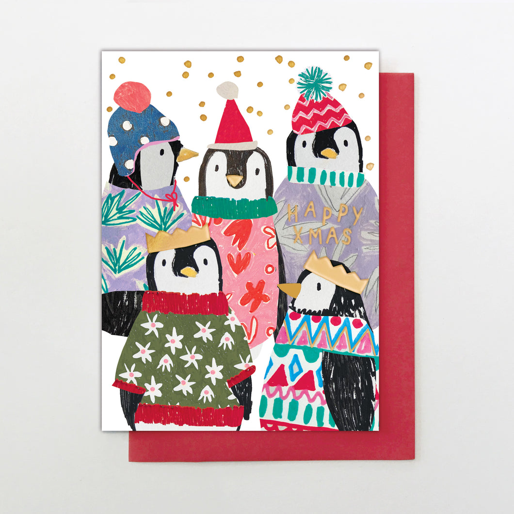 Christmas Card- xmas penguin gang