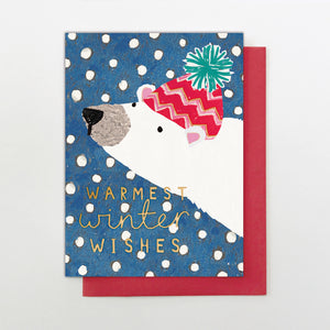 Christmas Card- warmest winter wishes polar bear