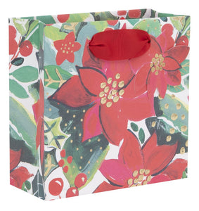 Small gift bag - Poinsettia Christmas