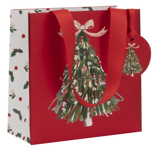 Small gift bag Christmas Tree red