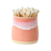 Load image into Gallery viewer, Coral Pink Glosters Handmade Match Pot

