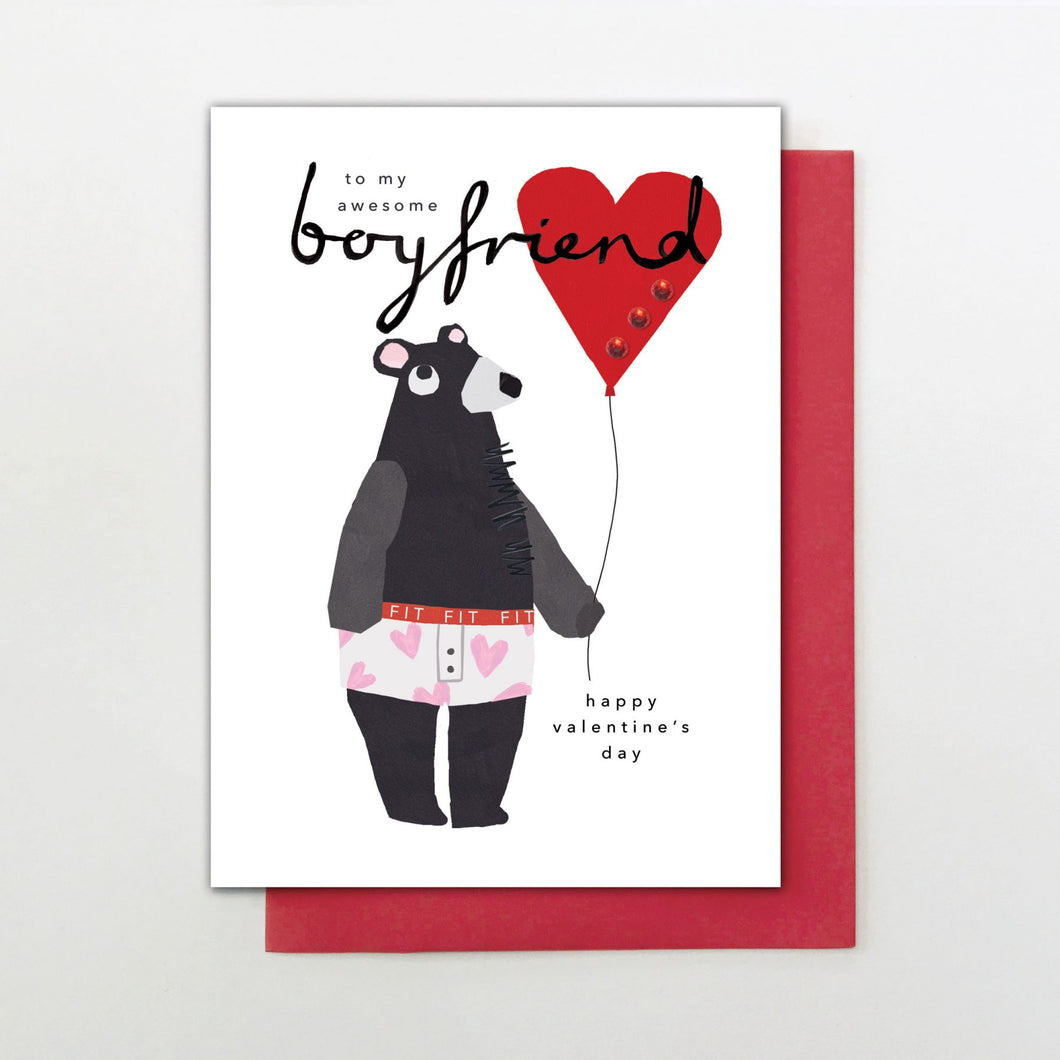 Bear & Balloon Boyfriend Valentine card