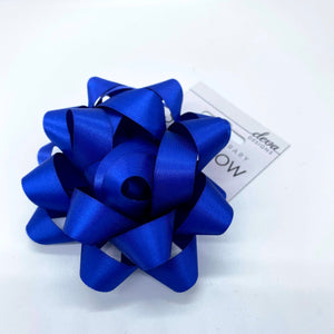 Satin confetti bow royal blue