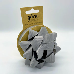 Grosgrain ribbon and bow grey