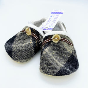 Harris Tweed Baby Shoes - grey check