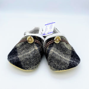 Harris Tweed Baby Shoes - grey check