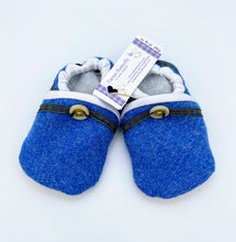 Load image into Gallery viewer, Harris Tweed Baby Shoes - plain mid blue

