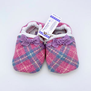 Harris Tweed Baby Shoes - pale pink check