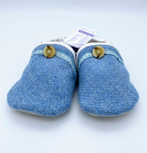 Load image into Gallery viewer, Harris Tweed Baby Shoes - plain light blue
