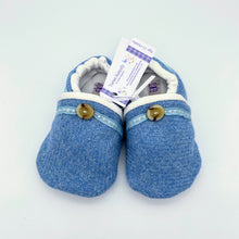 Load image into Gallery viewer, Harris Tweed Baby Shoes - plain light blue
