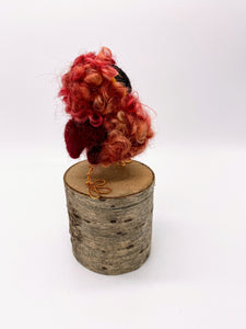 Needle Felted Rusty Red Baby Owl