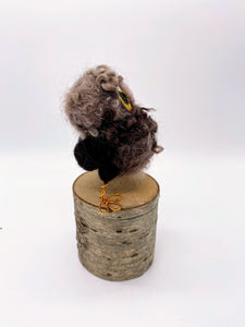 Needle Felted Brown Baby Owl