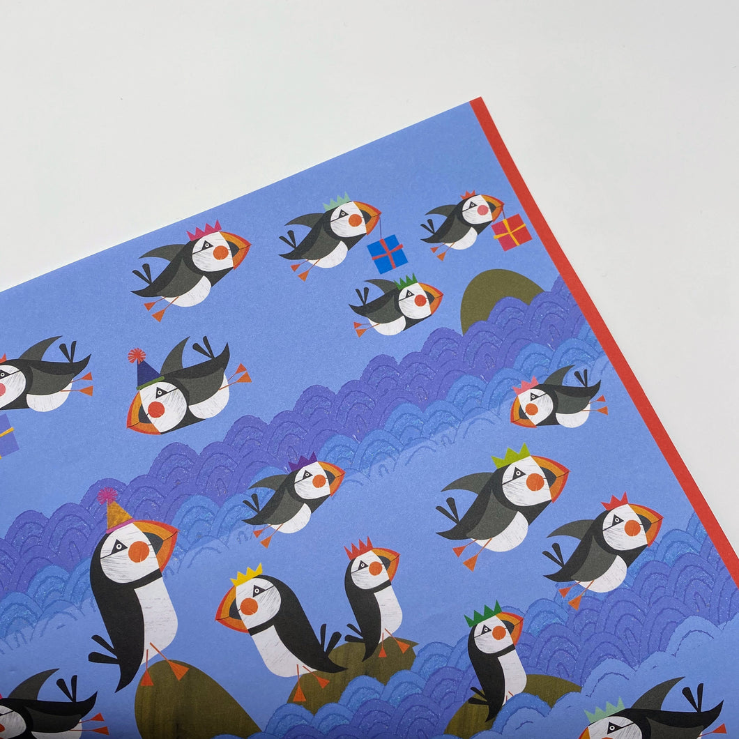 Puffin wrapping paper