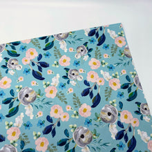 Load image into Gallery viewer, Blue Floral wrapping paper
