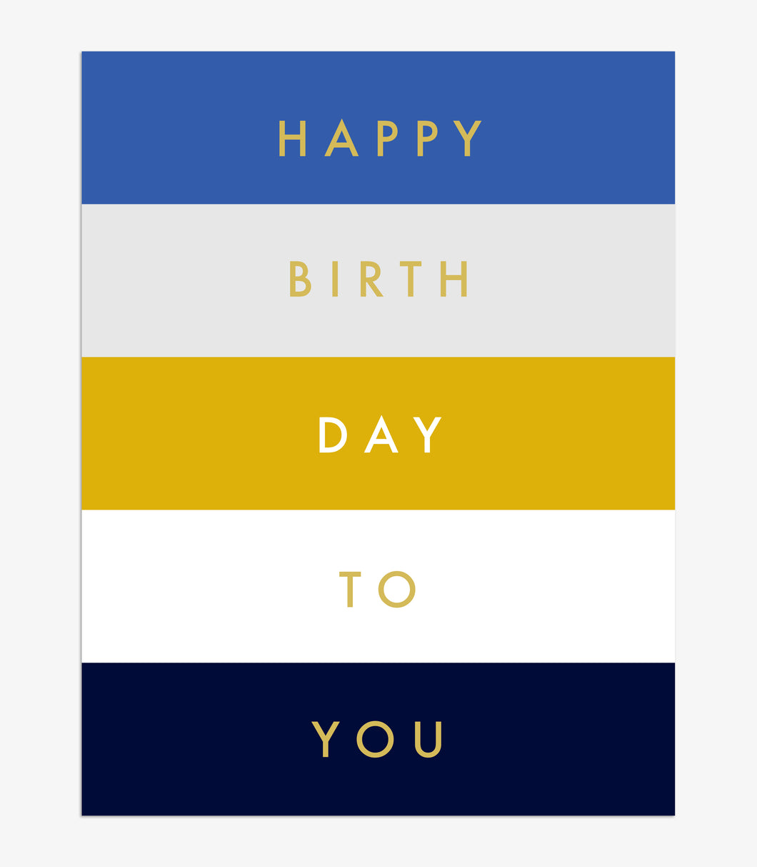 Happy Birthday to you stripes blue